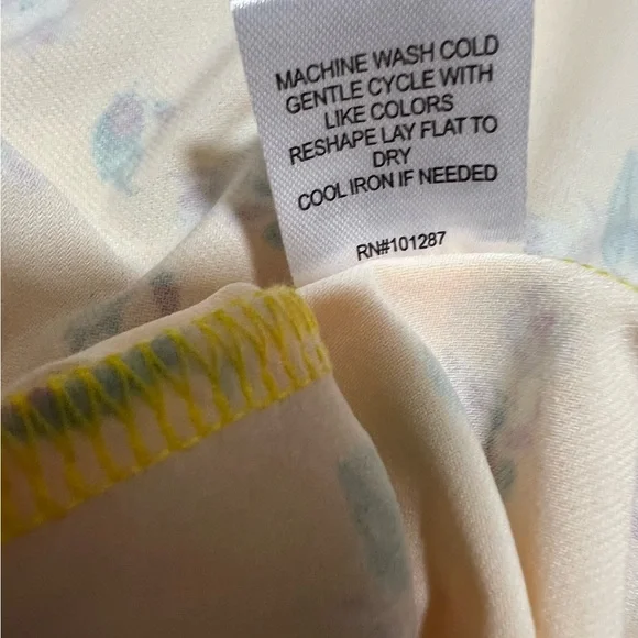 Alexia Admor Oakless Flutter Sleeve Fit & Flare Yellow Ditzy Floral Dress XL NWT - Picture 9 of 10